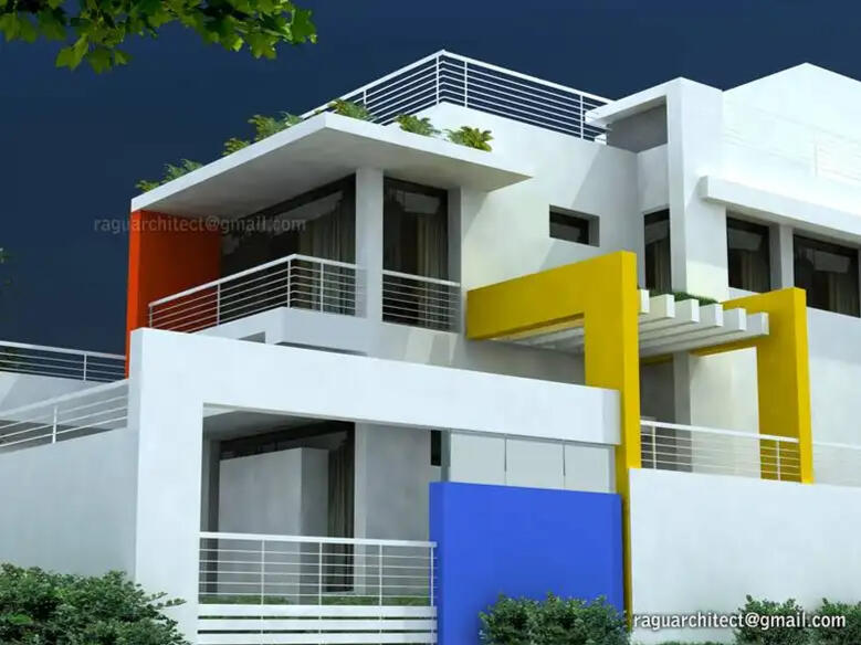 Client- Dr.Elangovan Project Cost 50Lakhs. Comlpeted in 2009 Modern house Simple